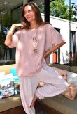 Izi Cheesecloth Button Tee Ballet Blush